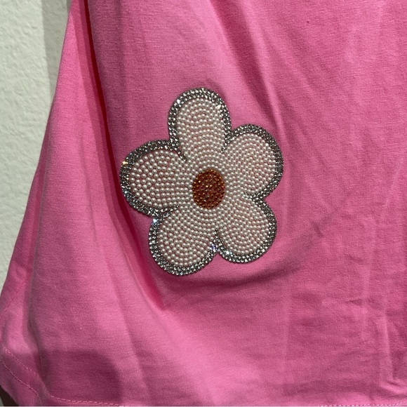 Beautiful Rhinestones Flowers Size M. MC LORENE T-Shirt. Daisies All in Perfect - Picture 5 of 9